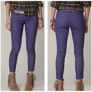Free People Purple Skinny Jeans | Ankle Zip